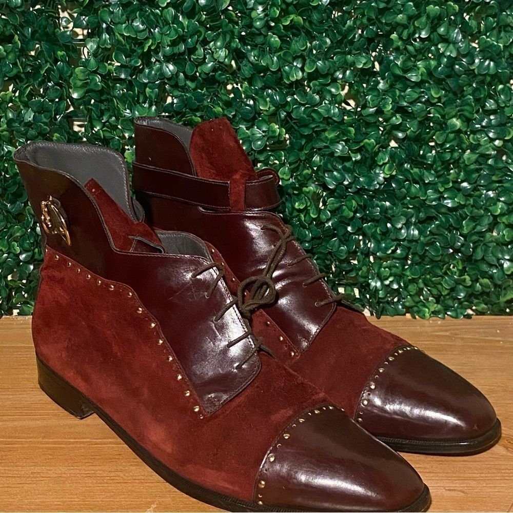 Stylish Burgundy Leather Men's Boots